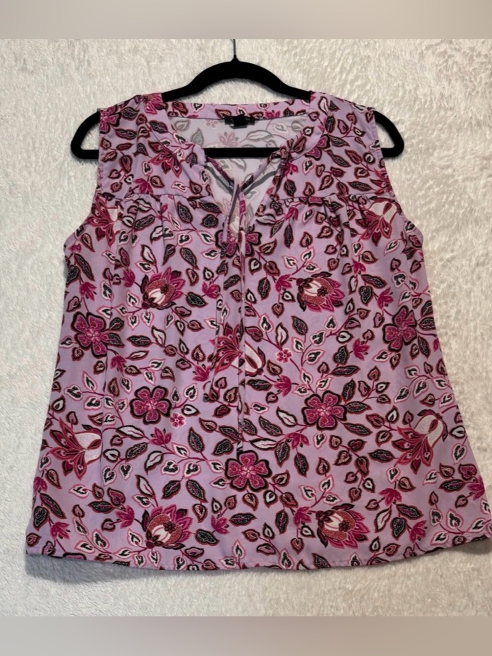 Ann Taylor Sleeveless Floral Top Size Medium Multicolored